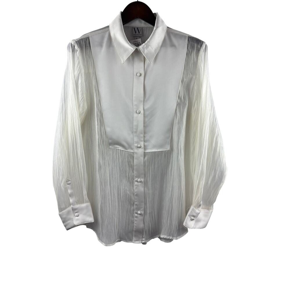 Women’s Worthington XL Sheer Cream Button Up